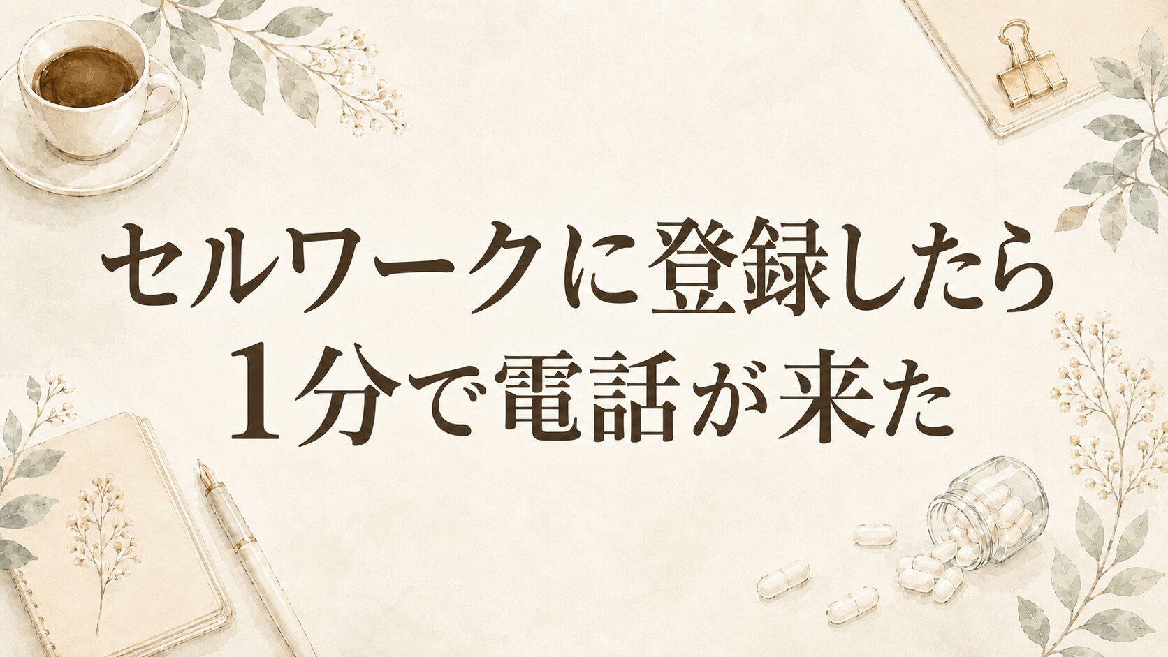 セルワークに登録したら1分で電話が来た
