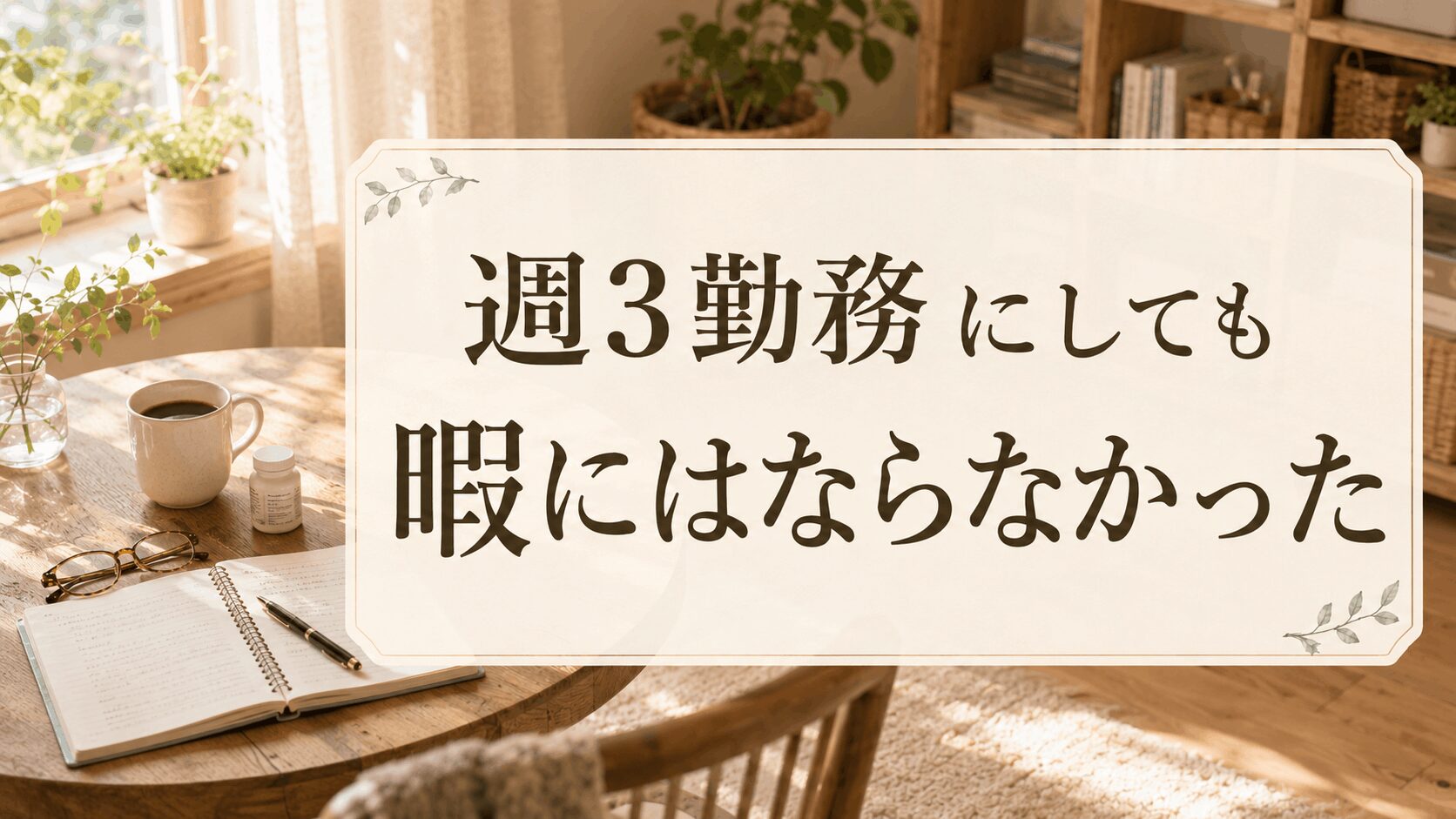 週3勤務にしても暇にはならなかった